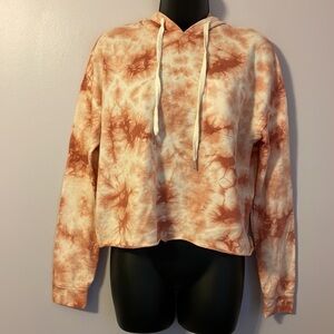 Sky and Sparrow Tie Dye Crop Hoodie Shirt size M Rust Color